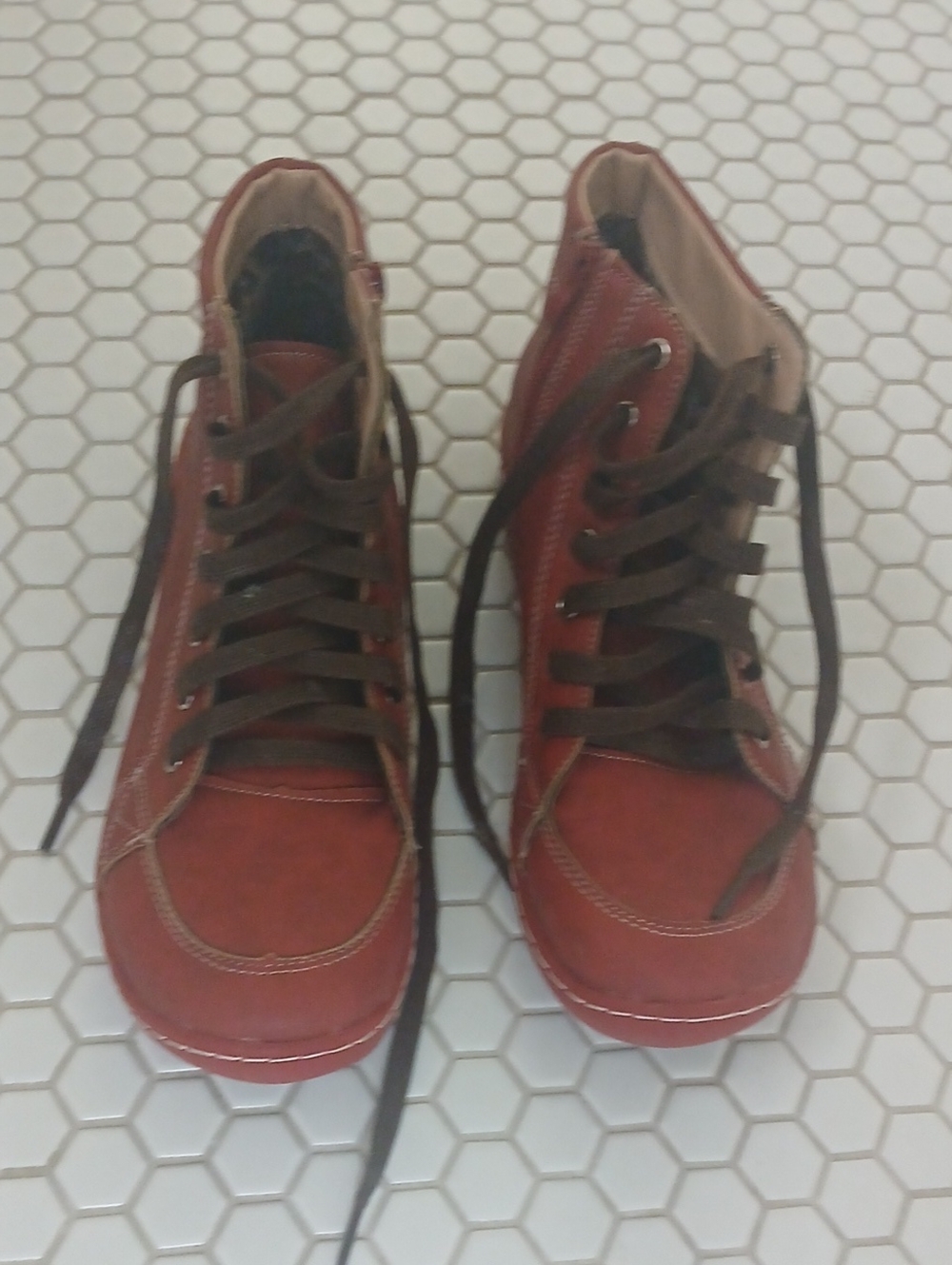 Women's Red High-Top Casual Boots